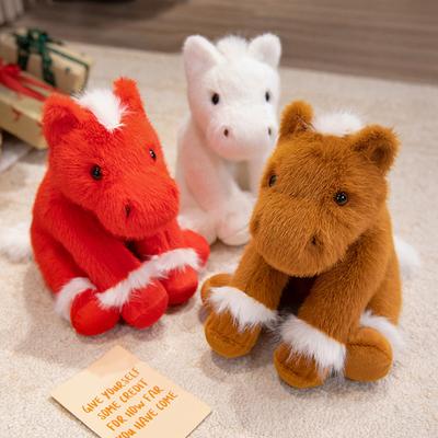 Simulation Pony Plush Toy Pony Doll Prince Charming Year of the Horse Mascot Doll Home Ornament Gift