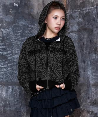 Venhit [Venhit X Diospiece] Divine Leopard Zip-Up Hoodie
