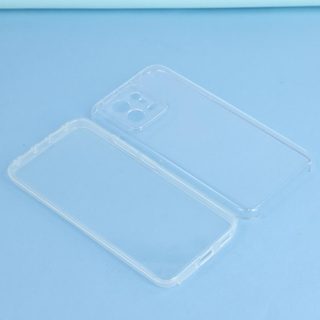 For Xiaomi 13 Case TPU Frame Clear Acrylic Back Phone Cover with PET Film