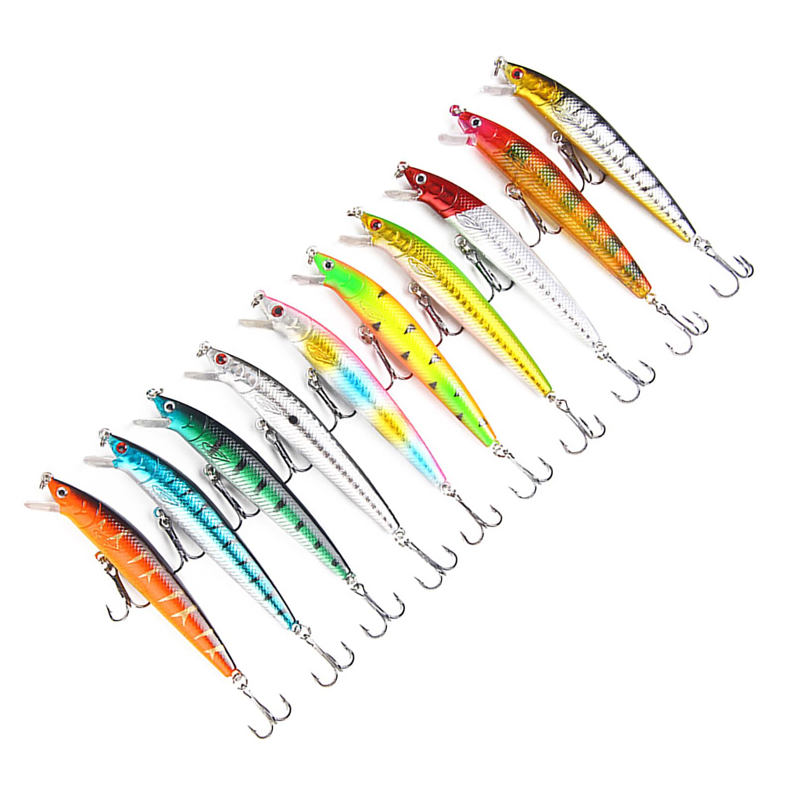 

10PCS Hard Fishing Lures ABS Hard Swimbaits Fishing Bait Set for Freshwater and Saltwater