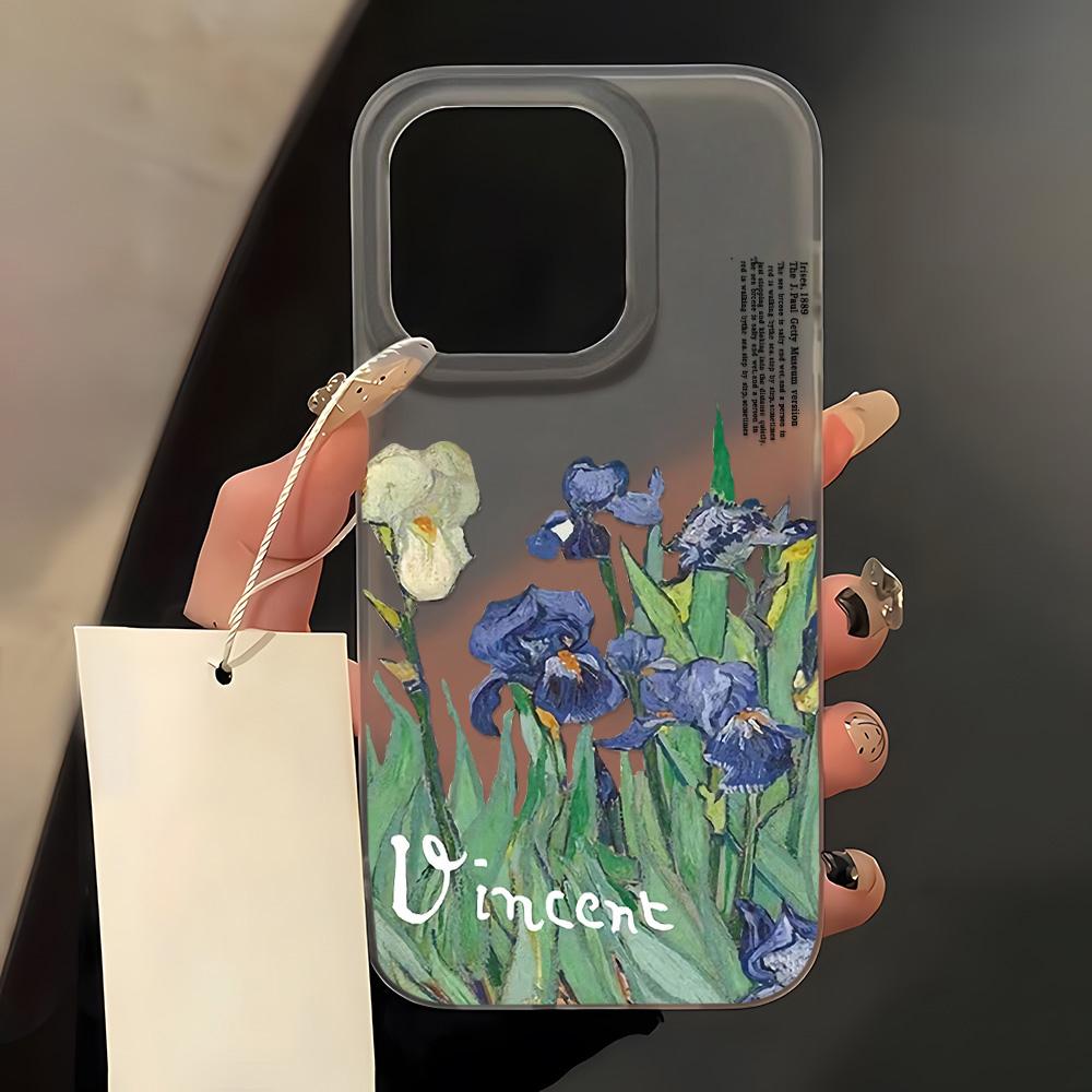 Mobile Phone Cases for iPhone 11 13 15 Pro Max 12 14 Pro Max Case iPhone 16 15 Plus 13 Pro 12 Mini 13 Mini Frosted Texture Painted Cartoon Flowers