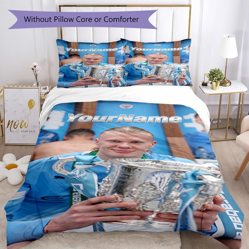 Haaland 95 Customize your name Bedding Set Breathable Duvet Cover with Pillowcases Home Decoration Birthday Gift