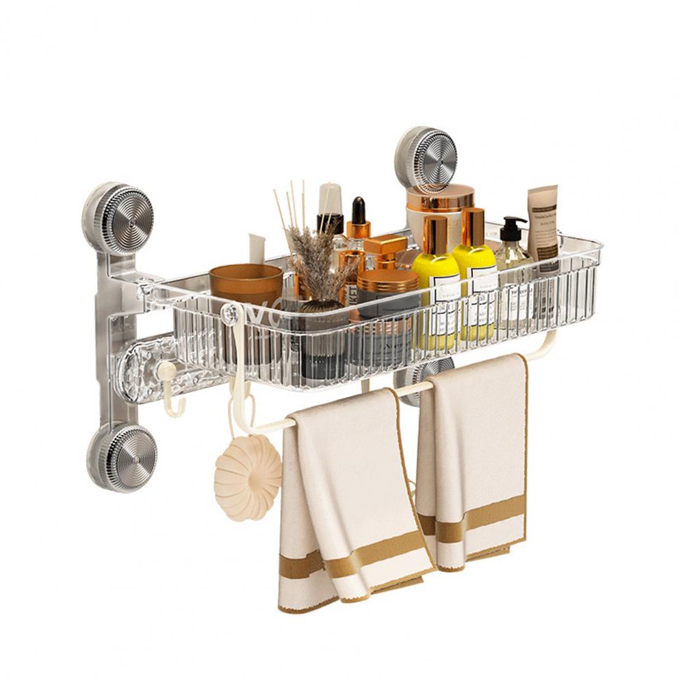 

Corrosion-resistant Bottle Rack Storage Rack Bathroom Shower Rack with Suction Cup Strong Load-bearing Storage Shelf Basket