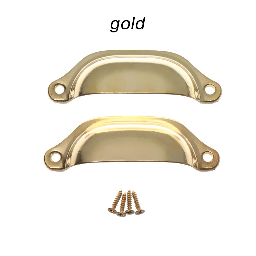 2PCS Antique Brass Shell Pull Handles Retro Iron Wardrobe Door 98MM Furniture Hardware Fittings Kitchen Drawer Knobs Cabinet
