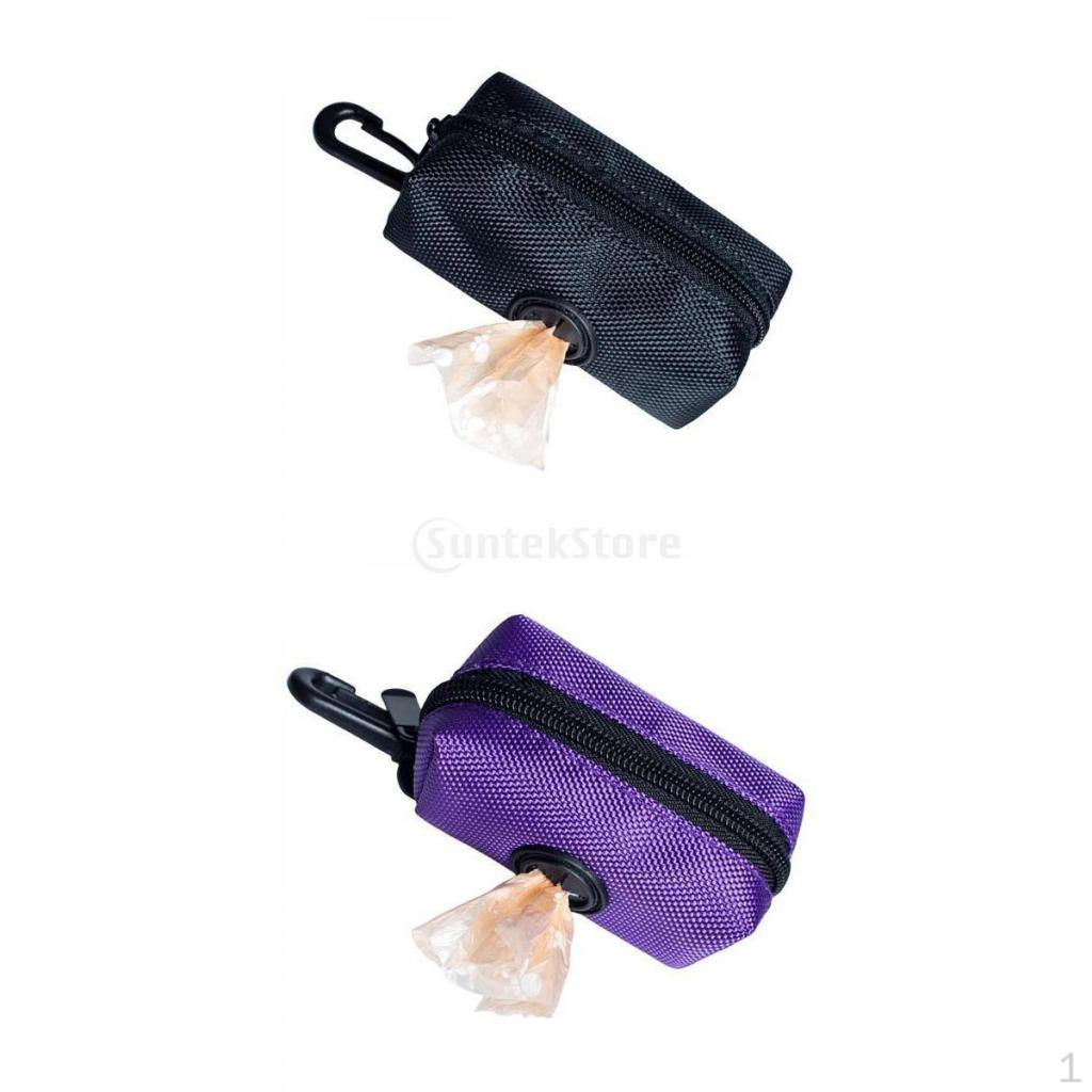 Set of Dog Waste Bag Dispenser Holder Poo Bags Doggy Puppy Outdoor Garbage with Carabiner Clip