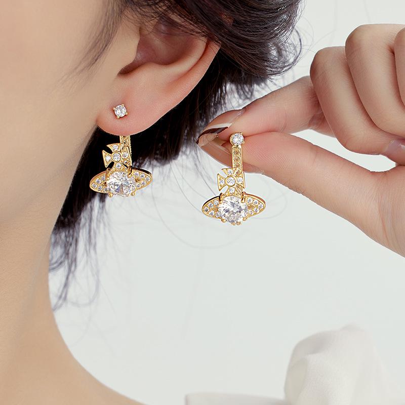 Exquisite High-End Französische Retro Zirkon Diamant Ohrringe: Einzigartig und stilvoll für Frauen