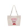 Design Tote Bag New Korean Edition Zipper Canvas Red Large Capacity Versatile Cartoon Blue Personalized Shoulder Bag For Women