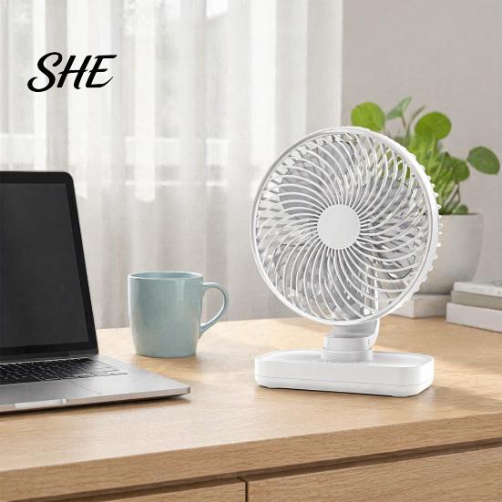 Electric Fan for Office Portable Desk Fan, Small Air Circulating 3 Speed Quiet Personal Cooling Adjustable Tilt Head Table Dorm Kitchen Circulator