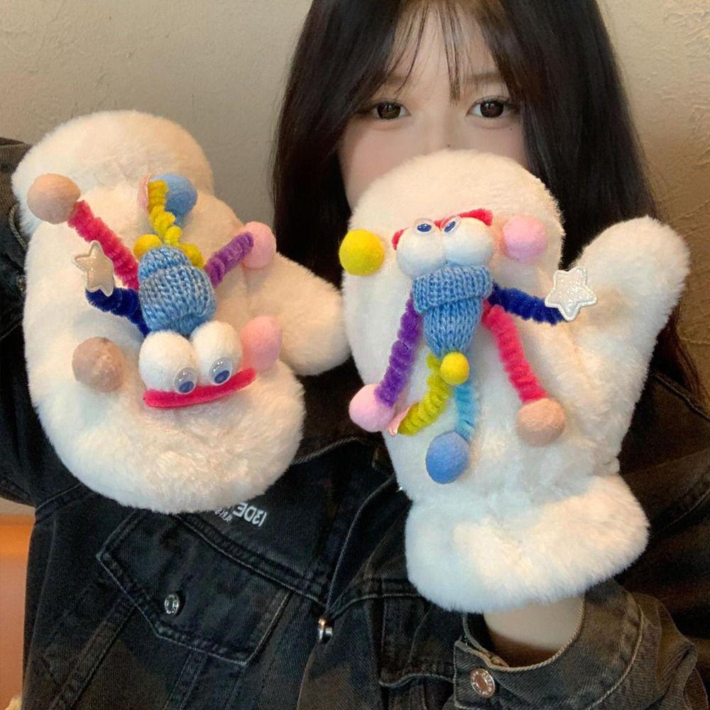 Velvet Plush Gloves Fluffy Mitten Gloves New Winter Gloves for Women