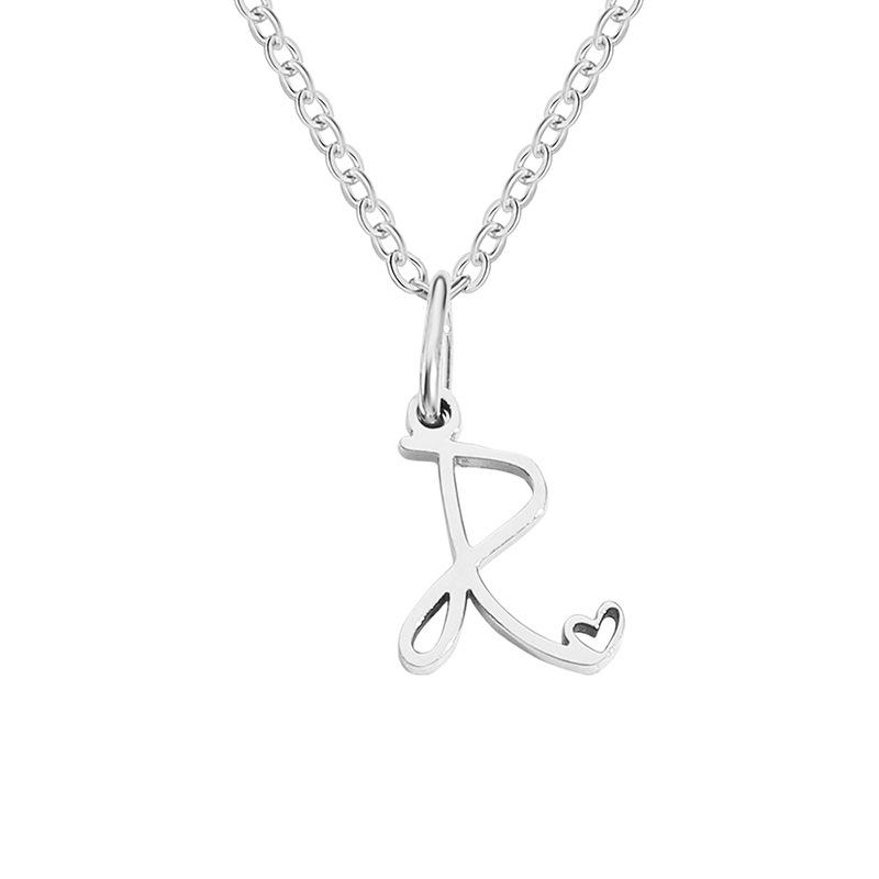 eManco Women's Niche Stainless Steel Letter Clavicle Necklace