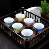 6-piece Chinese Style Tea Set Gift Box with Flower and Bird Pattern Relief Design, a Good Item for Gifting or Household Use