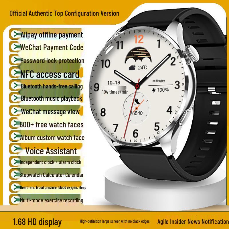 2025 Huqiangbei GT4 Smartwatch with Health Monitoring & Bluetooth Calling