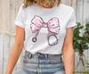 Nurse Toile Stethoscope Bow ShirtGift for NurseNurse Coquette Shirt Healthcare Professionals Shirt Nurse Ribbon Shirt Tops