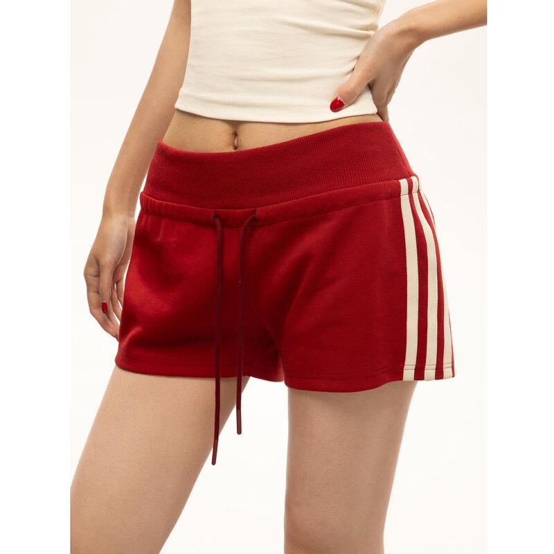 ICH MODE Women s American Retro Drawstring Casual Shorts S