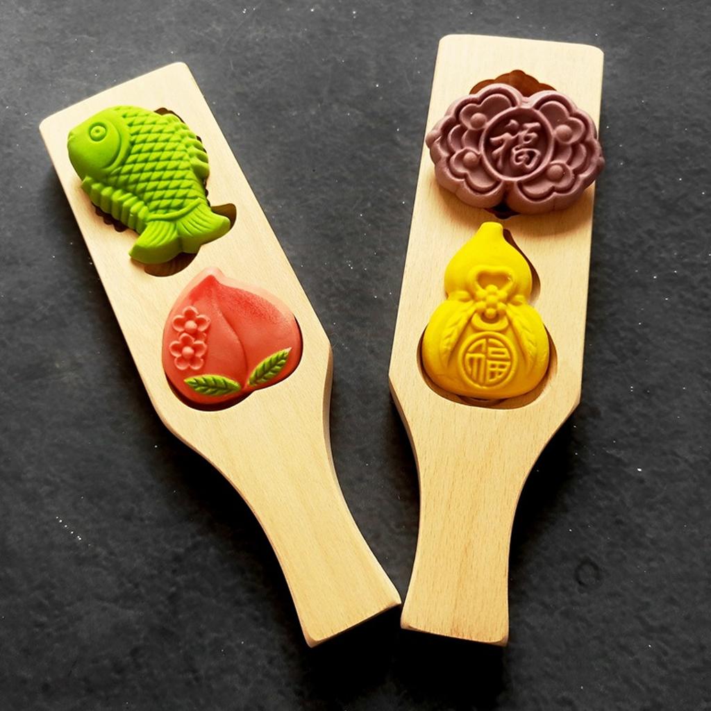 Wooden Cookie Molds for Baking, Moon Cake Molder, Cookie Stamps Cutter Mould for Mid-autumn Festival, for Muffin, Chocolate Mold