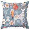 Christmas Decorative Pillows With Deer Fox Owl Bird Pattern Polyester Pillowcase, Sofa Decorative Cushion Cov Headboard Pillow