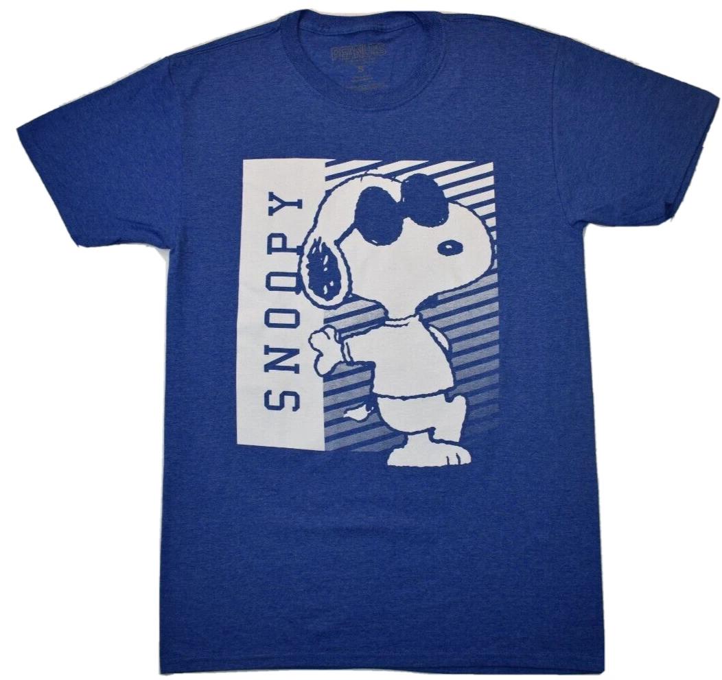 Peanuts Mens Snoopy Joe Cool Graphic Blue Shirt New S 3XL