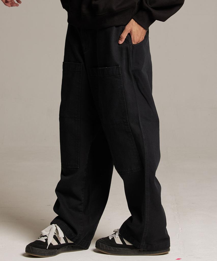 PHILIPPAKER Blue Base Vintage Wide Work Pants Black