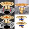 2Pcs Copper Floor Drain Bathroom Sewer Dectable Drainer Hair Catcher Washing Machine Ground Leakage Easy to Use
