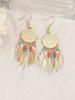 Trendy Minimalist Style Gold Color Scheme Feather Shaped Pendant Earrings Women's Temperament Fashion Gentleness And Versatility