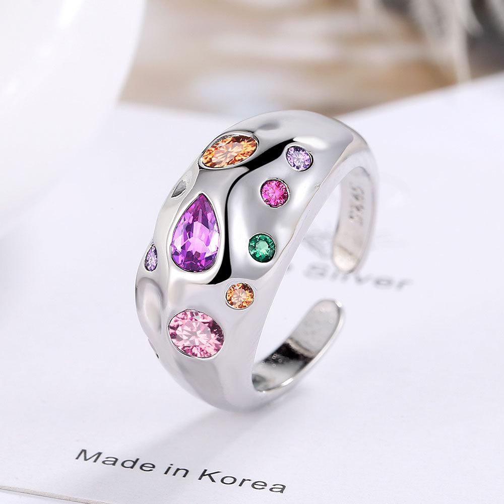 Neuer 925er Sterlingsilberring Verstellbar Schlichtheit Mode Exquisit Herren Damen Schmuck Zubehör Hochzeitssteine Party Geschenke
