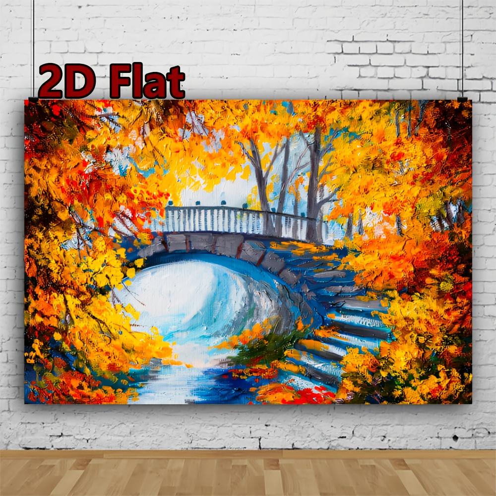 2D Plane 1 Piece of Autumn Landscape Painting Suitable for Living Room Bedroom and Office.