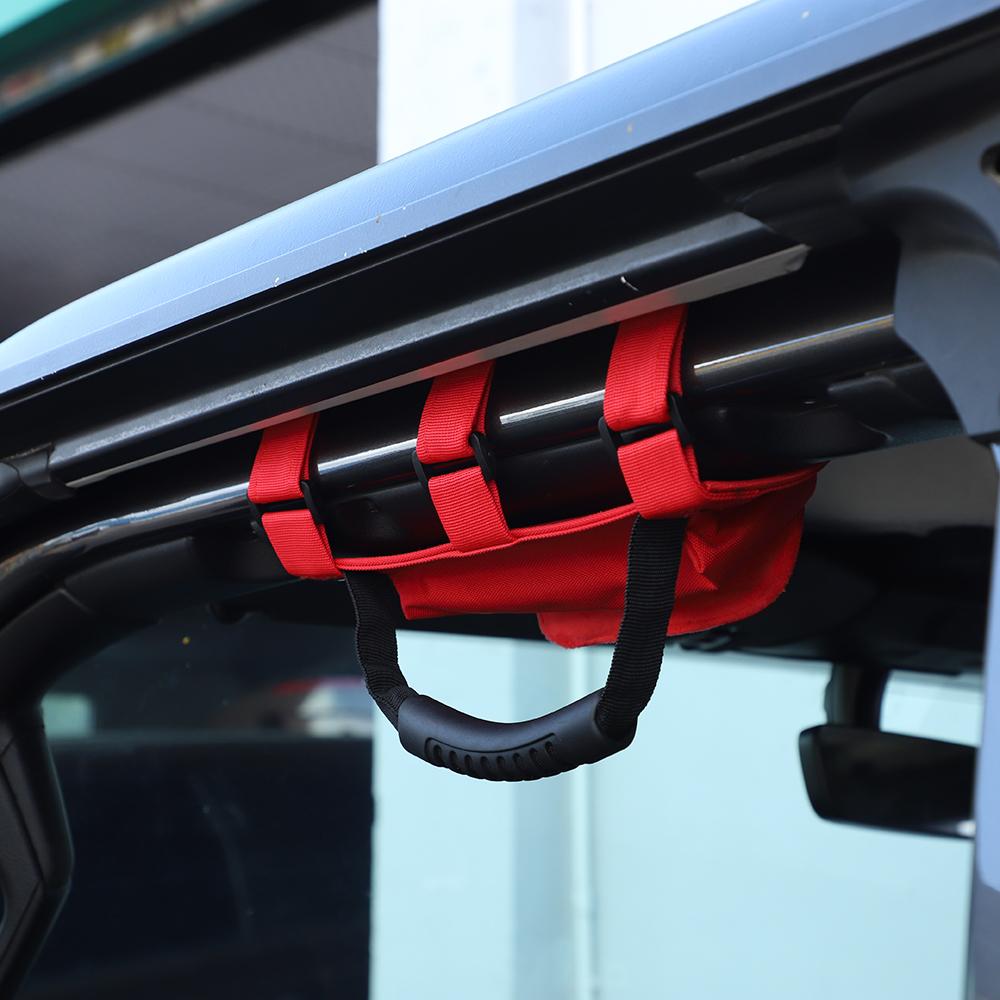 Car Door Top Grab Handle With Storage Bag For Jeep Wrangler  BJ40 Interior Accessories