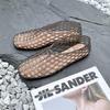 2025 Women's Mesh Slip-On Jelly Sandals: Crystal, Hollow Out, Flat Bottom, Comfortable, Casual Korean Style.
