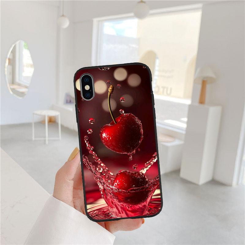 LO24 Cherry fruit Soft Shell Phone Case for Samsung Galaxy S20 S21 S22 Ultra FE + Plus A21S A22 A24 A25 A26 A30 A30S A31