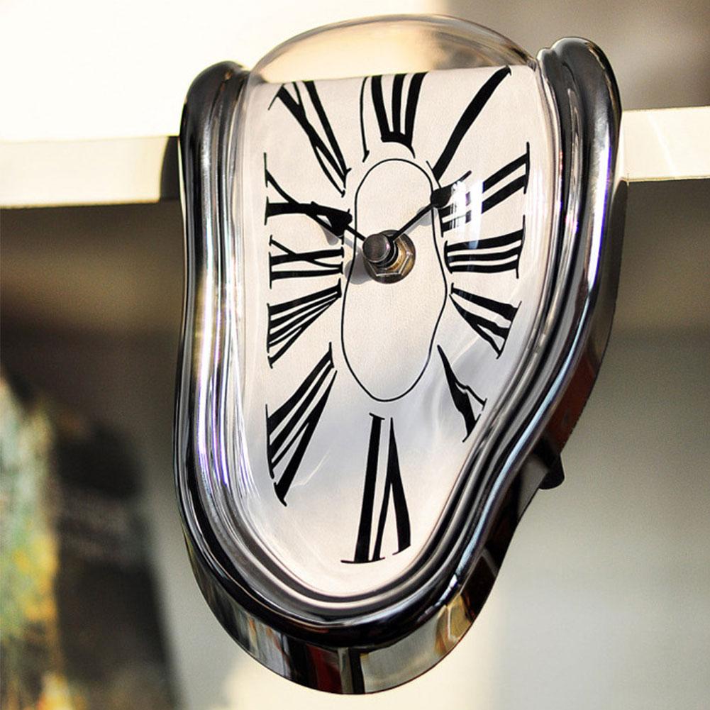 Surreal Melting Wall Clock Artistic Design Salvador Dali Inspired Distorted Timepiece for Unique Home Decor