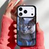 Russian Blue Cat Kitten Cute Phone Case for iPhone 17 Air 16e 15 14 13 Pro Max Back Cover for 12 11 Pro Coque