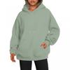 Womens Solid Color Hooded Sweatshirt Casual Loose Fit Long Sleeve Top