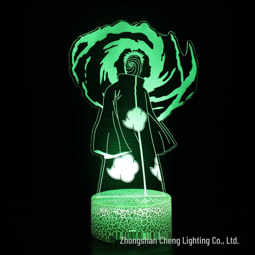 Naruto & Uchiha 3D LED Night Light – Seven-Color Touch Desk Lamp Gift