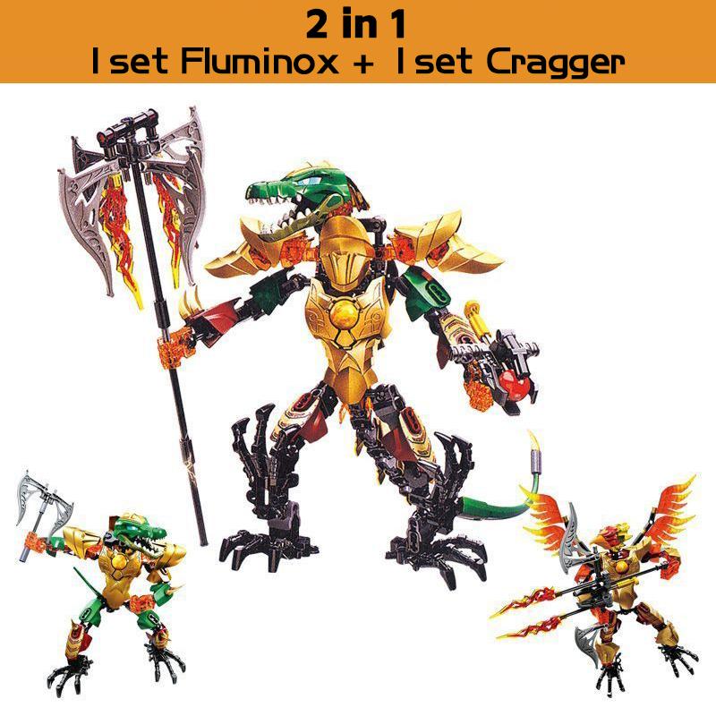 NEU 2in1 CHIMA Bausteine Chi Krokodil Phönix Stamm MOC Set Krieger Anime Actionfiguren Soldat Roboter Spielzeug Für Jungen Geschenk