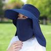 Summer Sun Protection Wide Brim Hat With Removable Face Cover For Outdoor Travel Adults