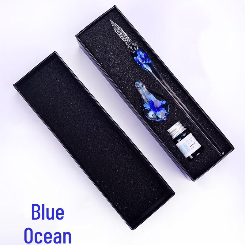 Farbige Glas-Dip-Feder Geschenkbox - Signatur & Kreativer Swatch-Stift