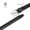 [KIETH] Crocodile Embossed Belt for Men, Genuine Leather, Kip Leather, Black, Made In Japan, Matte Finish, Adjustable Size, KE21472-19