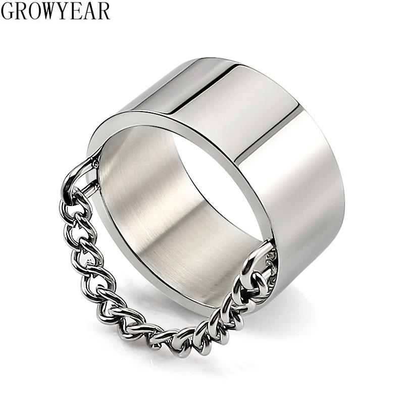 Plain Statement Punk Style Metal Finger Rings - Military Simple Silver Gold Stainless Steel Rock Rings for Women And Men