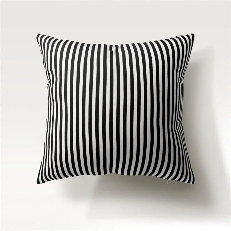 Nordic Simple Fashion Black and White Geometric Polyester Pillowcase 45x45cm Sofa Chair Car Cushion Cover Home Decor Pillowcase