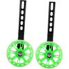 Universal Adjustable LED Training Wheels for a Bike - Green