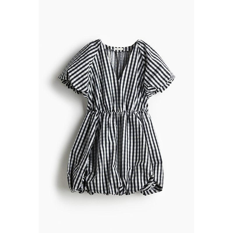 

HM Женская одежда Платье 2025 Лето Новое поступление Мода Элегантность Платье принцессы Платье с юбкой-пузырем 1289431 Black/Square 160/88(S)