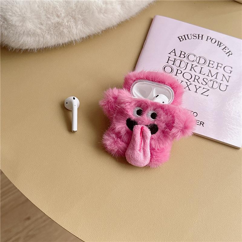 

Милый плюшевый магнитный чехол для наушников Little Monster с высовывающимся языком для AirPods 1/2 3 AirPods Pro 2, устойчивый к падениям чехол для наушников Airpods Pro 2
