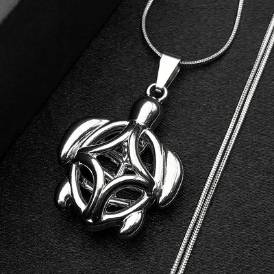 Hiphop Sea Turtle Hollow Chain For Women Men Stainless Steel Silver Color Party Y2K Trendy Ocean Necklace Jewelry Accessory