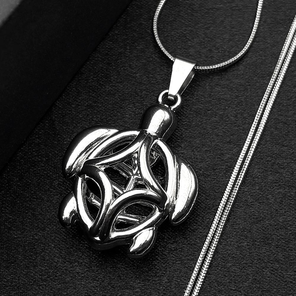 Hiphop Sea Turtle Hollow Chain For Women Men Stainless Steel Silver Color Party Y2K Trendy Ocean Necklace Jewelry Accessory