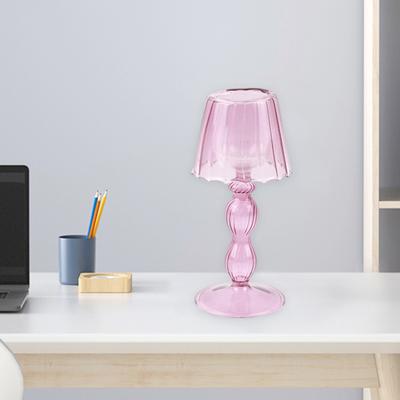 Candle Stand Table Lamp Design Stable Base Glass Striped Table Lamp Candle Holder Home Decoration Household