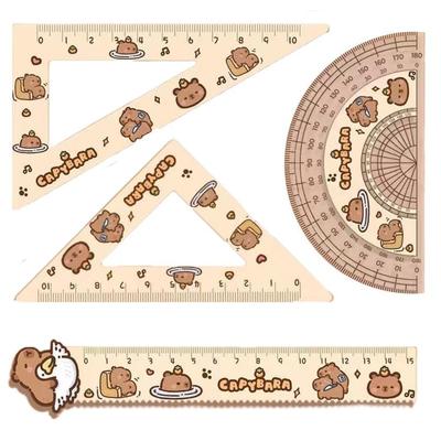 4pcs/set Acrylic Soft Ruler Set Drawing Tools Straight Ruler Creative Protractor