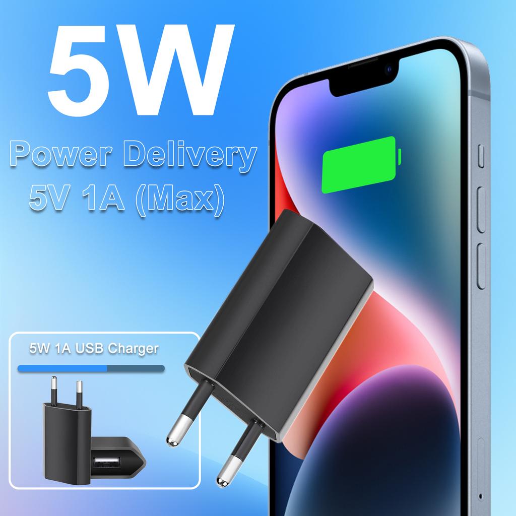 5Pcs EU Plug USB Wall Charger For iPhone iPad Samsung Xiaomi  Honor Universal 5V 1A Mobile Phone Charger Power Adapter