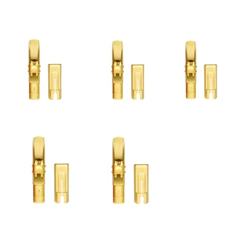 Brass Sax Mouthpieces 5C/6C/7C/8C/9C for Saxophone Professional & Beginner Metal Tenors Saxophone Mouthpiece with Caps