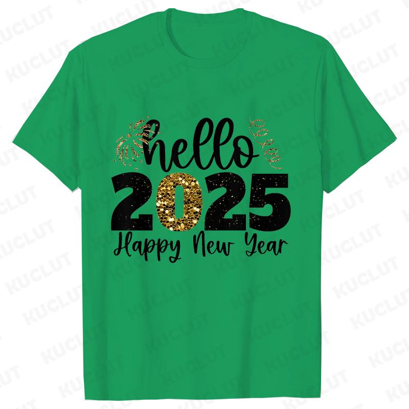 Happy New Year Shirt Please Wait 2025 Loading T-shirts Short Sleeve O-neck T-shirts Fashion Casual Tshirts Short Sleeve Tees
