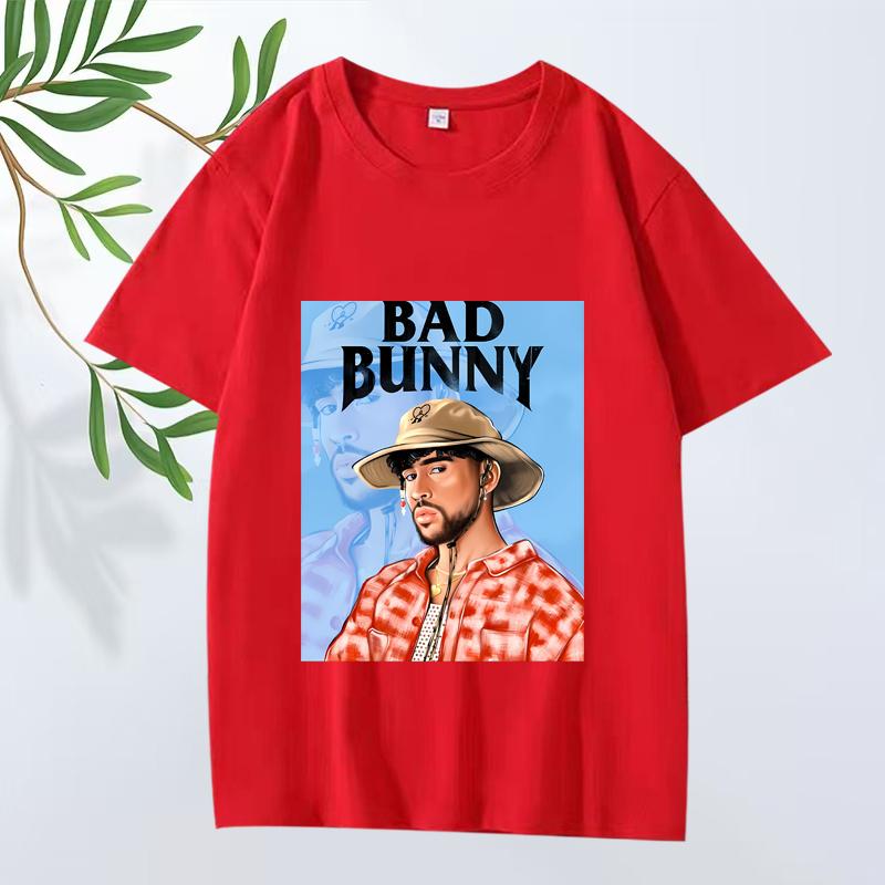 Bad Bunny Módní Klasické Grafické Tričko Muži Ženy Nadměrné 100% Bavlna Streetwear Cool Krátký Rukáv Letní Potisk Unisex Topy